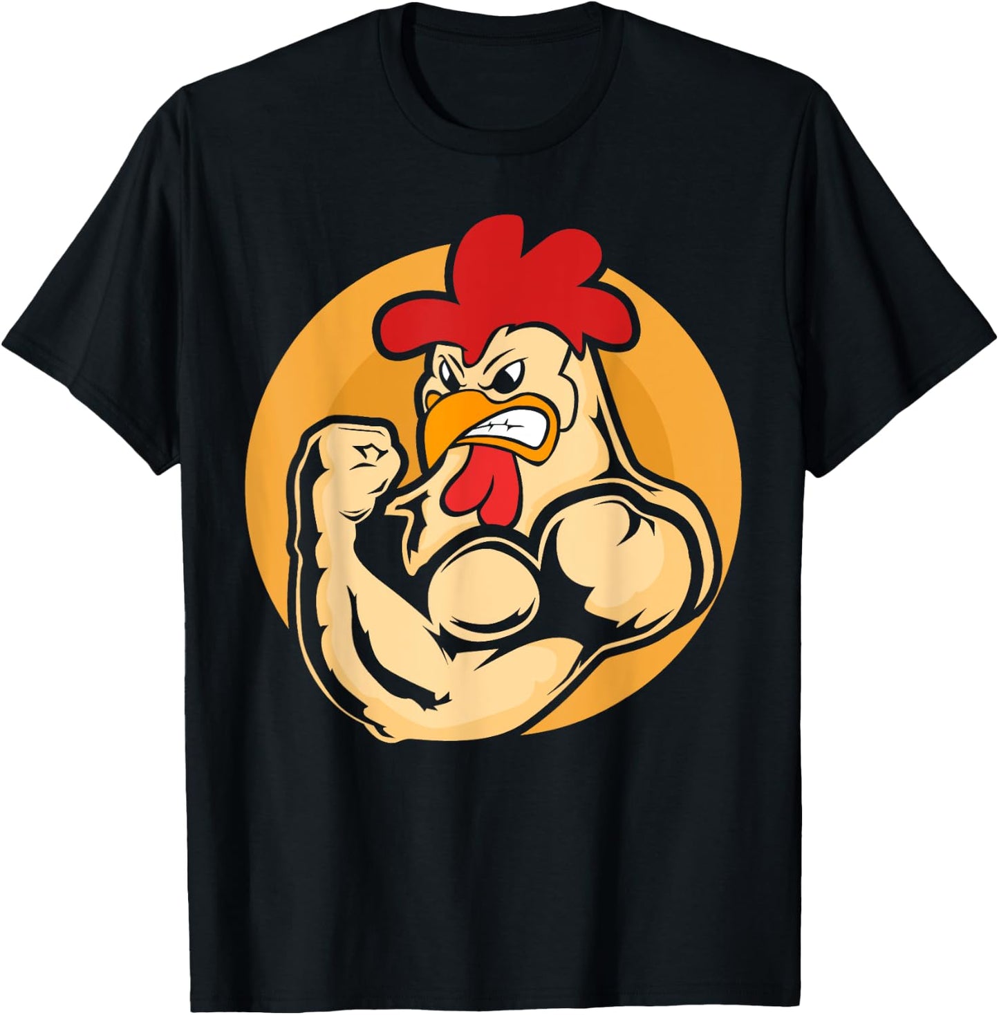 Strong Muscle Chicken Fitness Gym Chickens T-Shirt - T-Shirt | Black