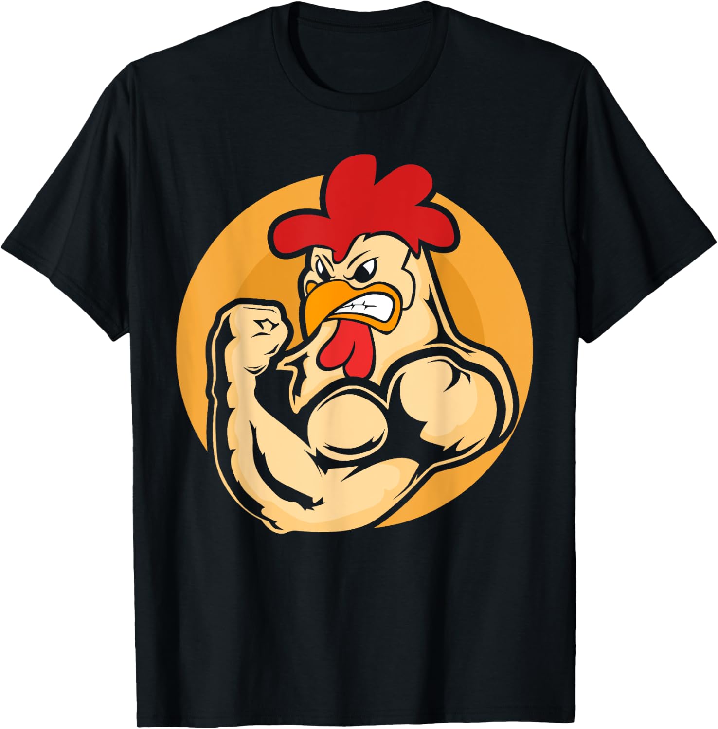 Strong Muscle Chicken Fitness Gym Chickens T-Shirt - T-Shirt | Black
