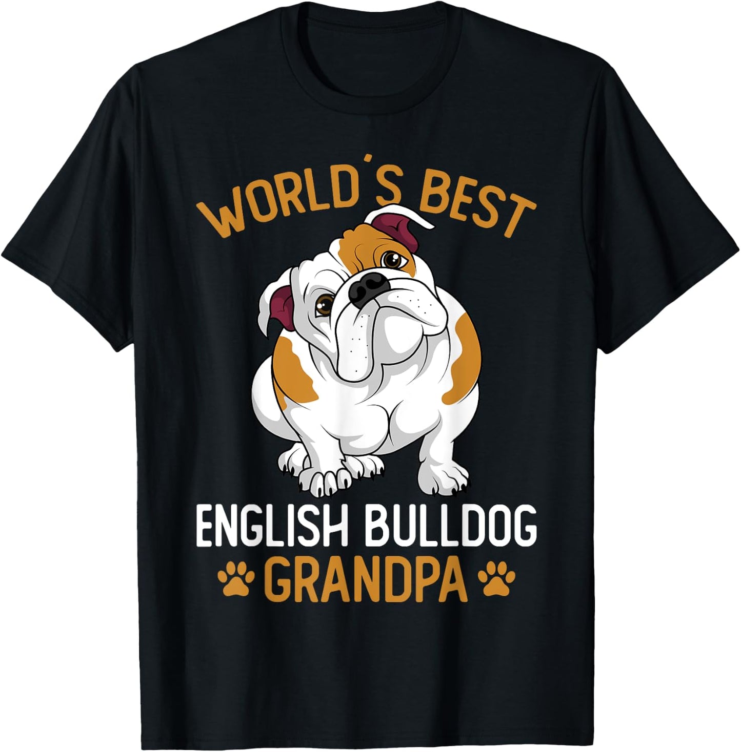 World´s Best English Bulldog Grandpa Dog Owner Funny Men T-Shirt - T-Shirt | Black