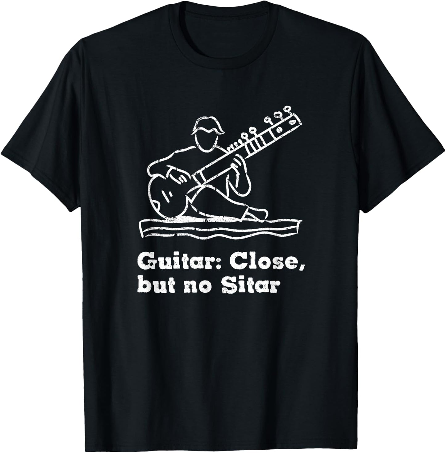 Funny Sitar Indian and India music Sitar player gift T-Shirt - T-Shirt | Black