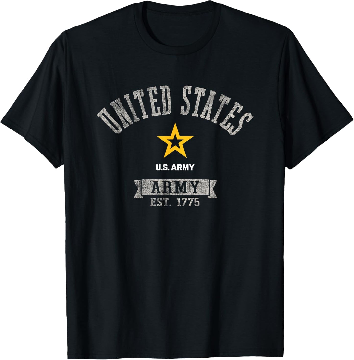 United States Army Military Vintage Logo Officially Licensed T-Shirt - T-Shirt | Black
