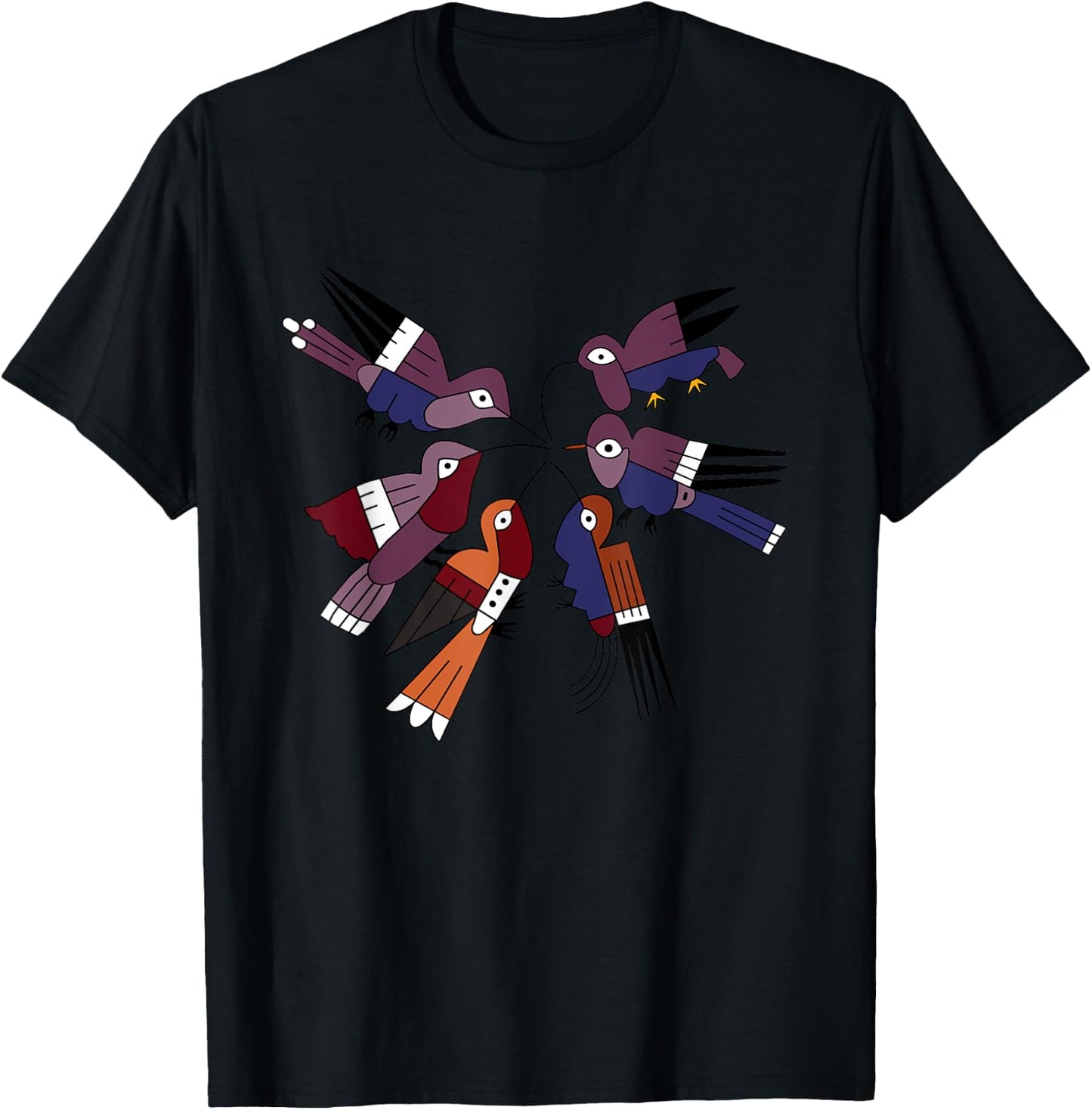 Nazca Hummingbird Tribal Ceramic Art Ancient Birds Peru Bird T-Shirt - T-Shirt | Black