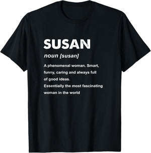 Susan Name T-Shirt - T-Shirt | Black