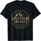 Adventure Awaits, Adventure, Camping, Mountain T-Shirt - T-Shirt | Black