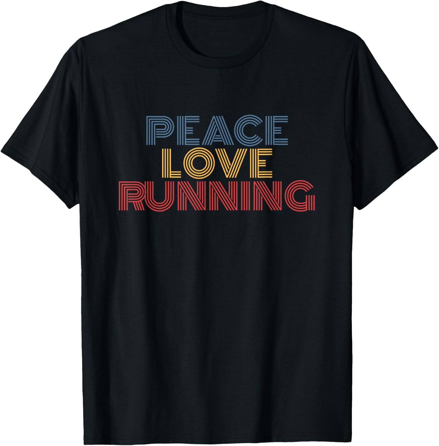 Peace Love Running T-Shirt - T-Shirt | Black