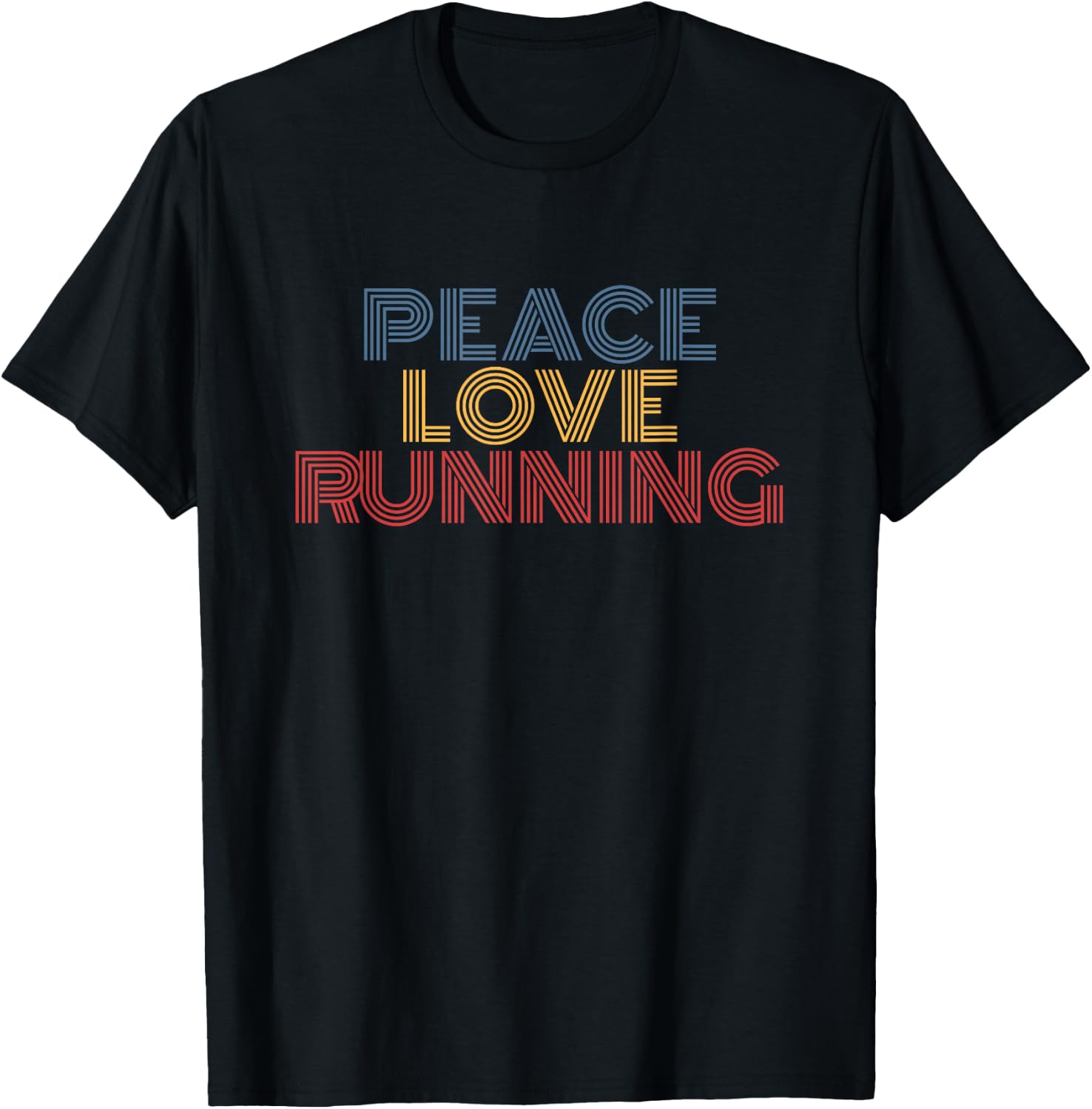 Peace Love Running T-Shirt - T-Shirt | Black