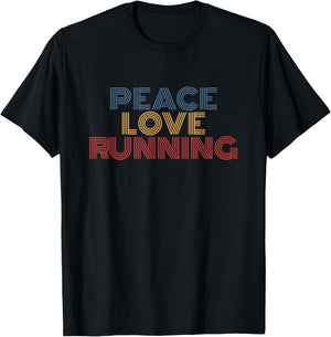 Peace Love Running T-Shirt - T-Shirt | Black
