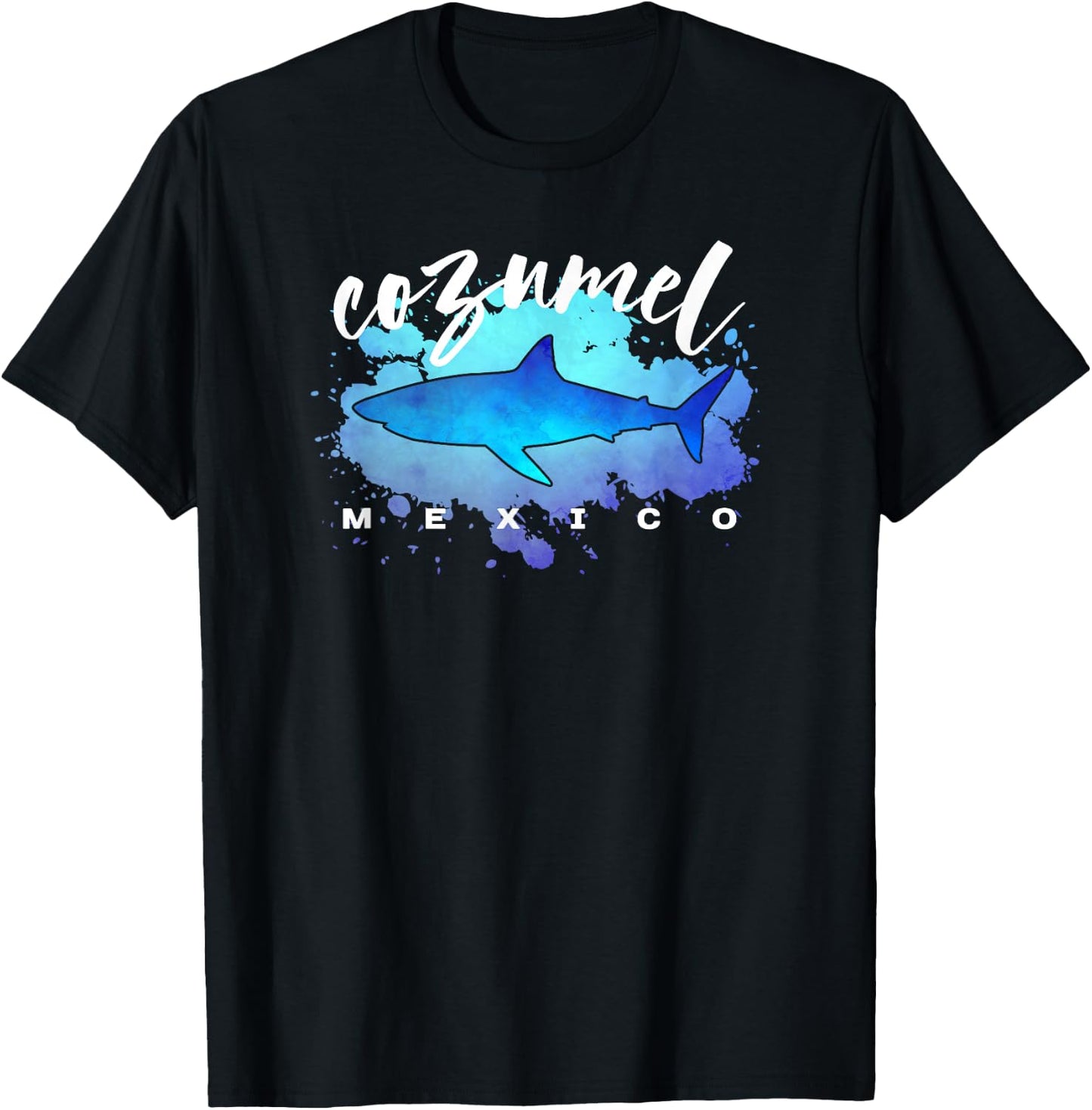 COZUMEL MEXICO Shark Scuba Diver Spring Break Vacation Retro T-Shirt - T-Shirt | Black