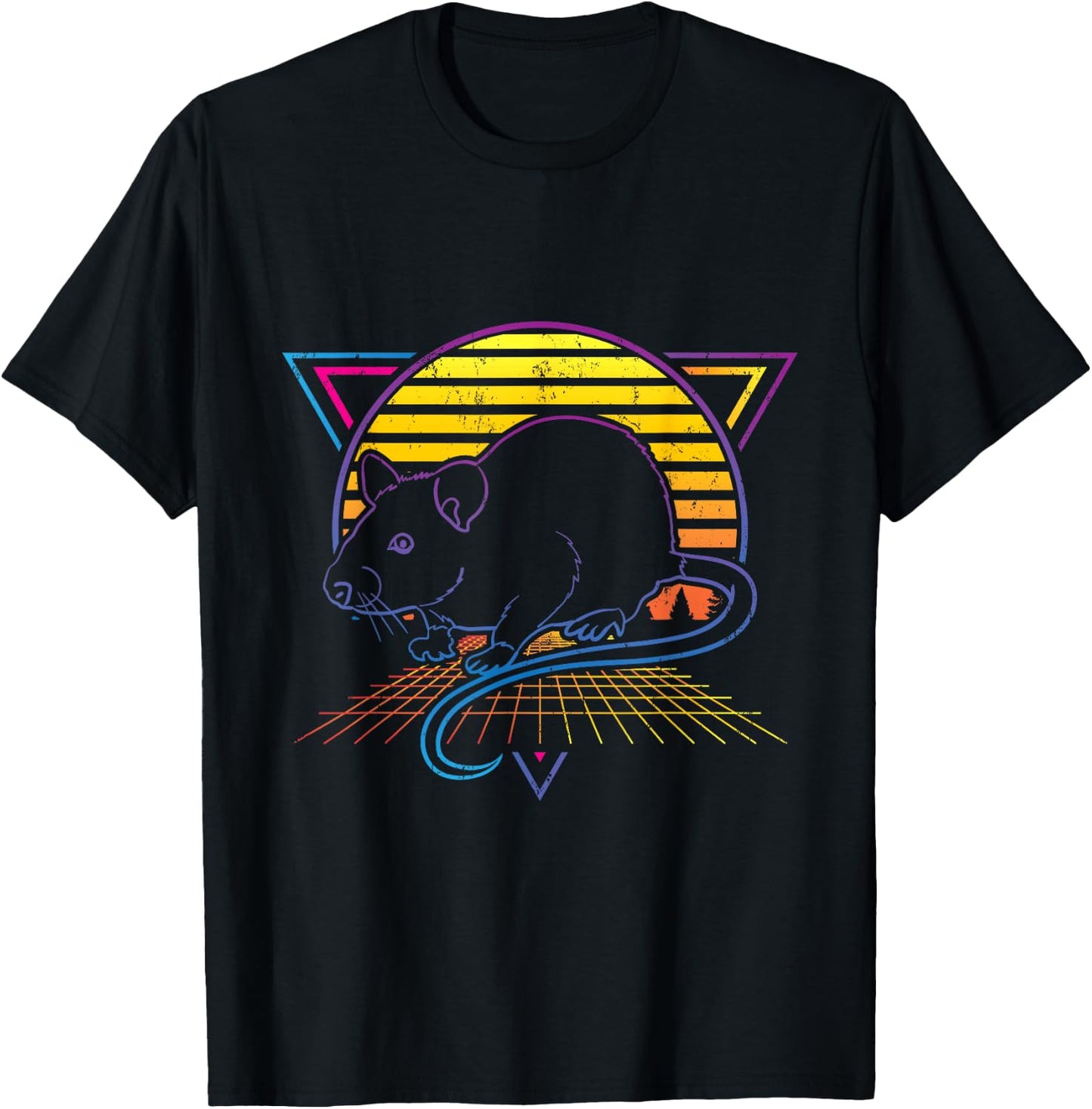 Retro Rat for Rat Lover T-Shirt - T-Shirt | Black