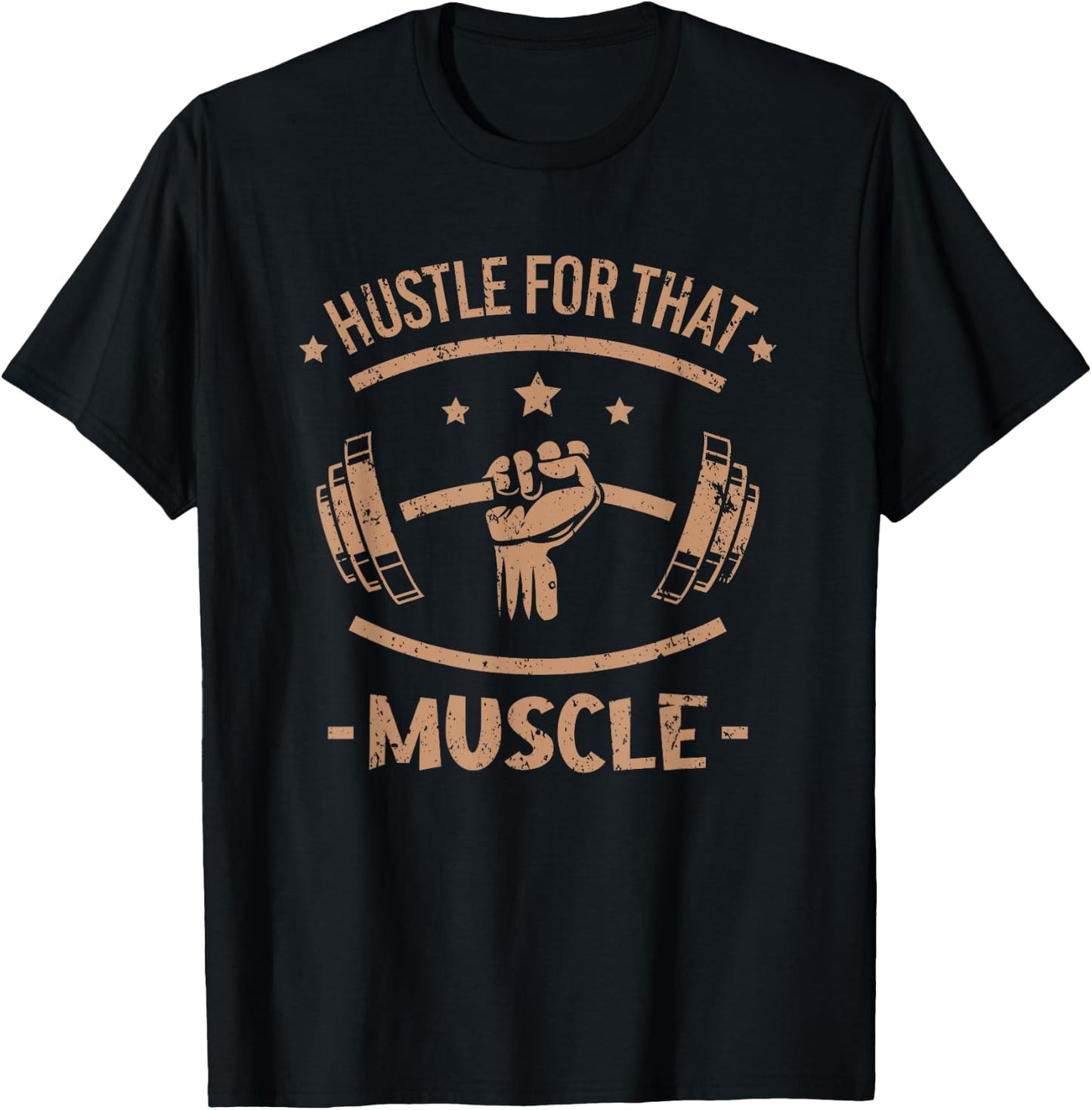 Hustle for that muscle Fitness muscles funny Gym T-Shirt - T-Shirt | Black