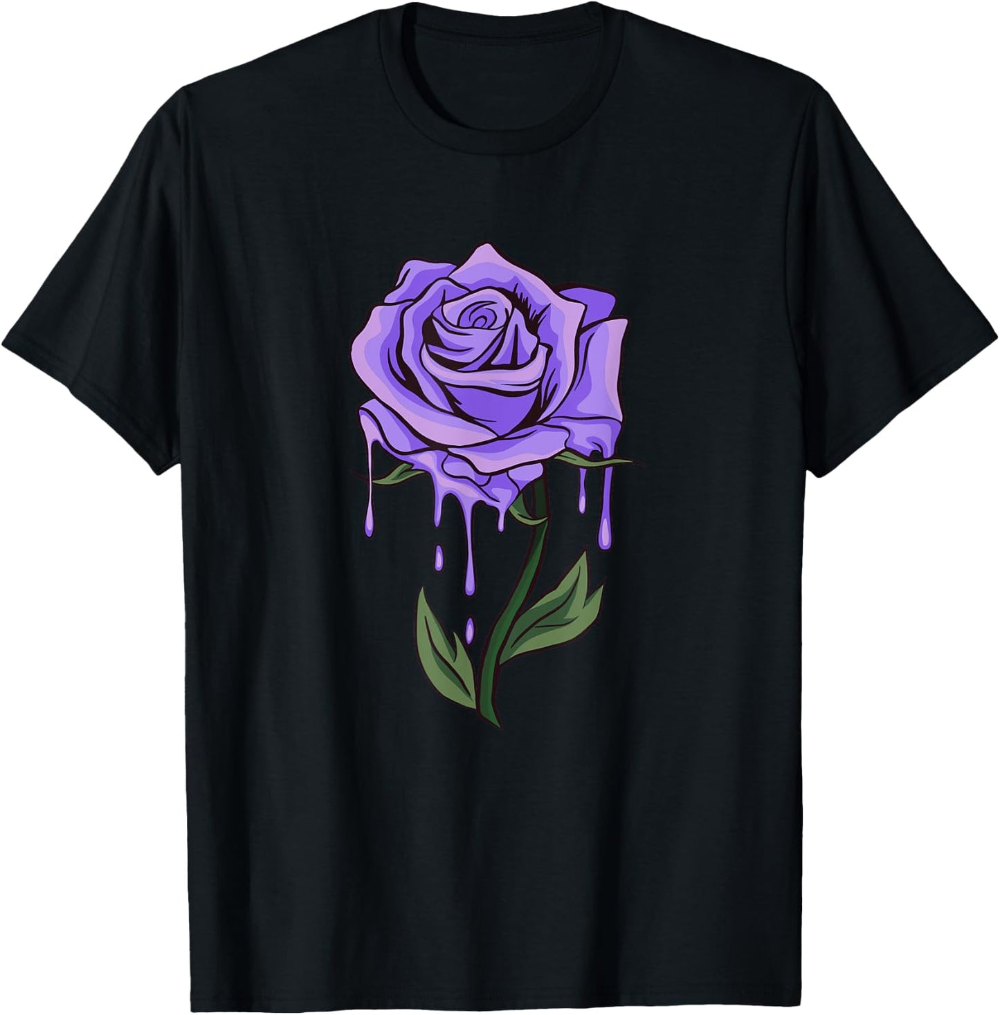 Purple Aesthetic Rose Soft Grunge Pastel Goth Punk Floral T-Shirt - T-Shirt | Black