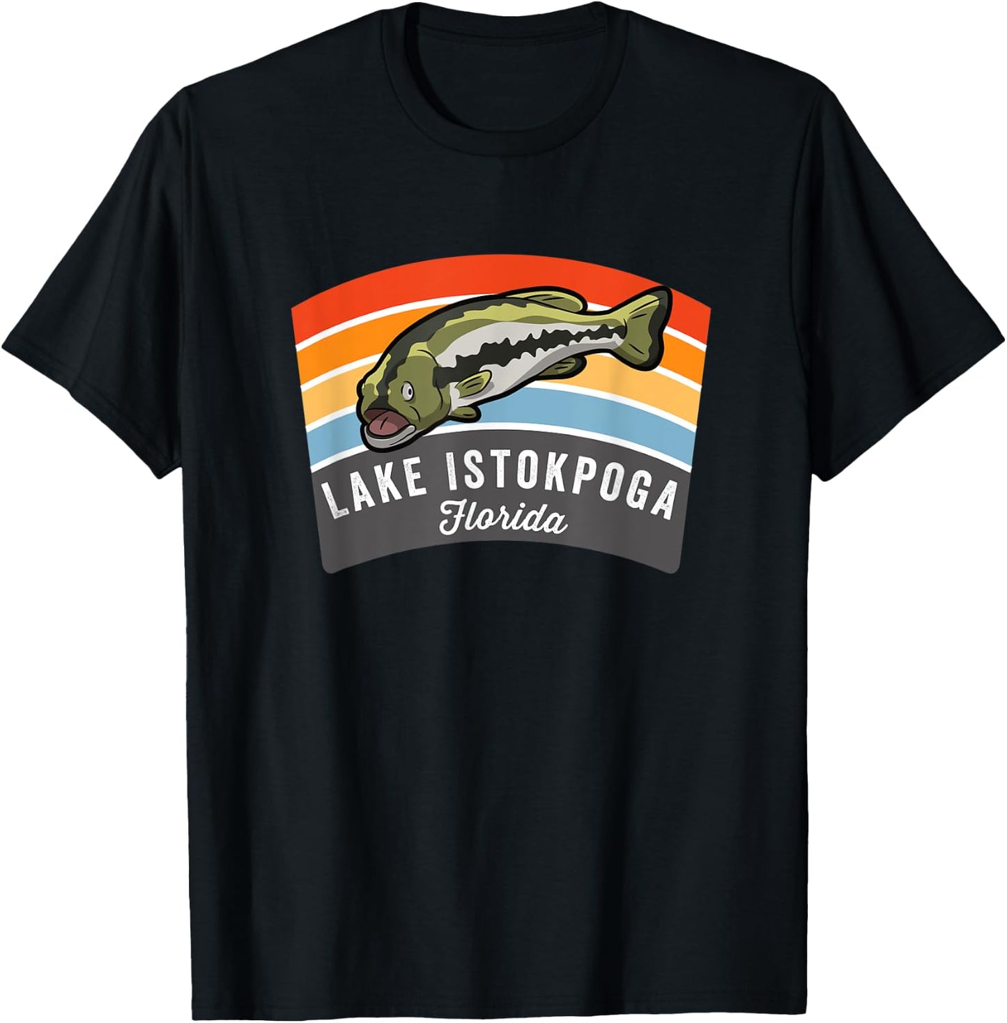 Lake Istokpoga Florida Largemouth Bass Fishing T-Shirt - T-Shirt | Black