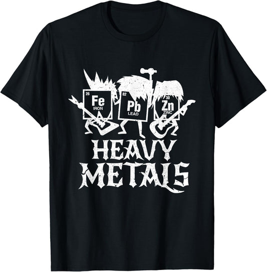 Heavy Metals Funny Periodic Table Chemistry T-Shirt - T-Shirt | Black