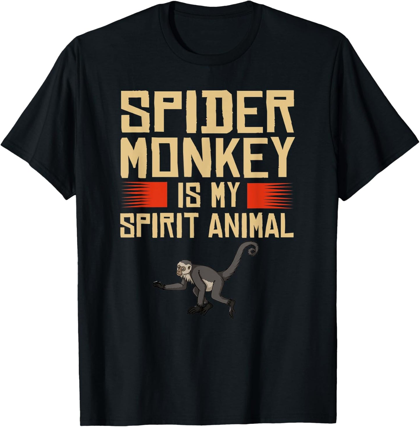 Spider Monkey Funny Cute Animal T-Shirt - T-Shirt | Black