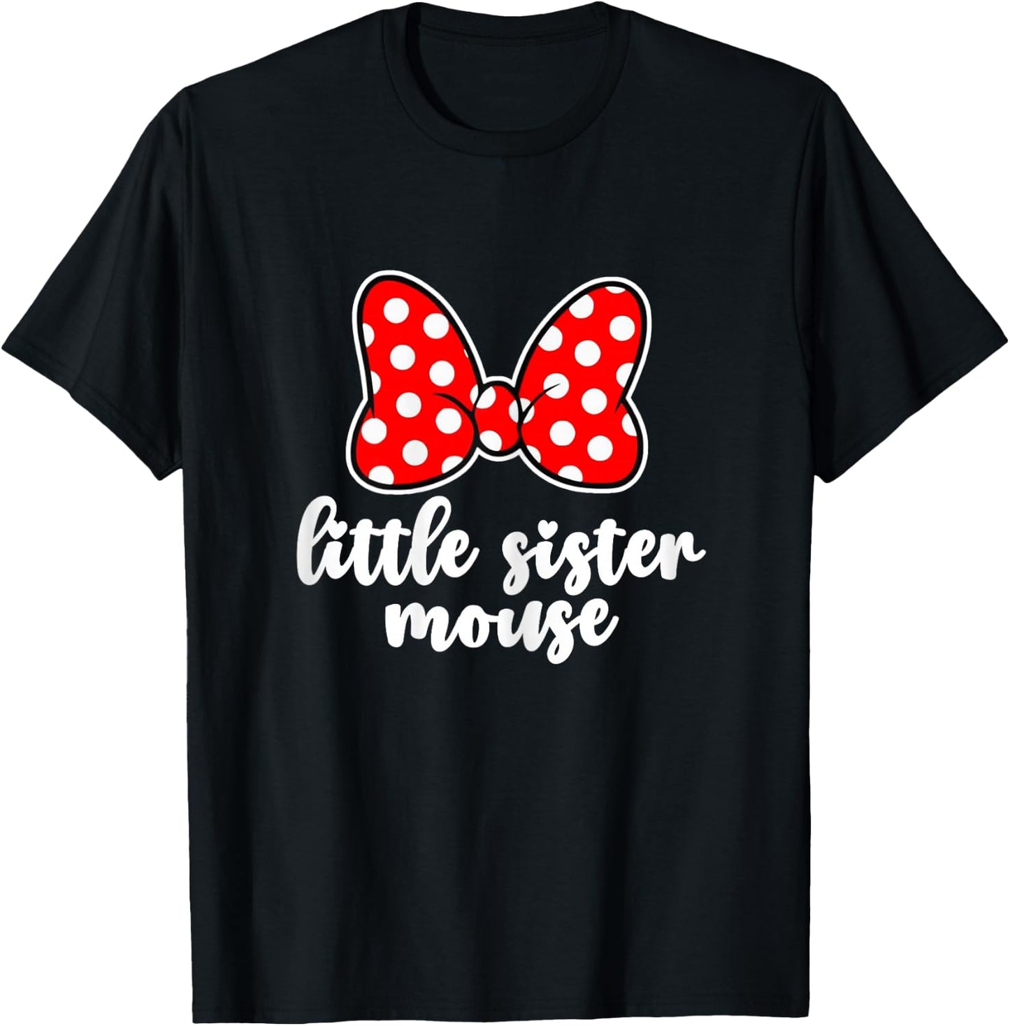 Kids Little Sister Mouse Bow Family Vacation -Youth, Toddler T-Shirt - T-Shirt | Black