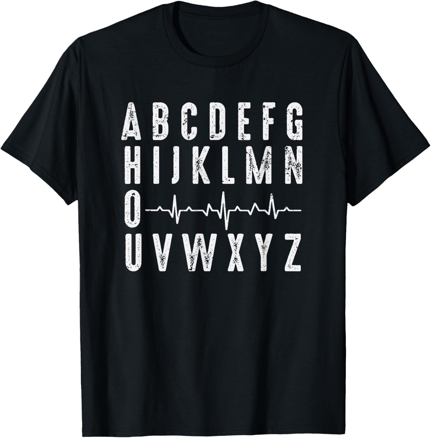 Nurse ABC's Funny PQRST ECG Heart Rhythm T-Shirt - T-Shirt | Black