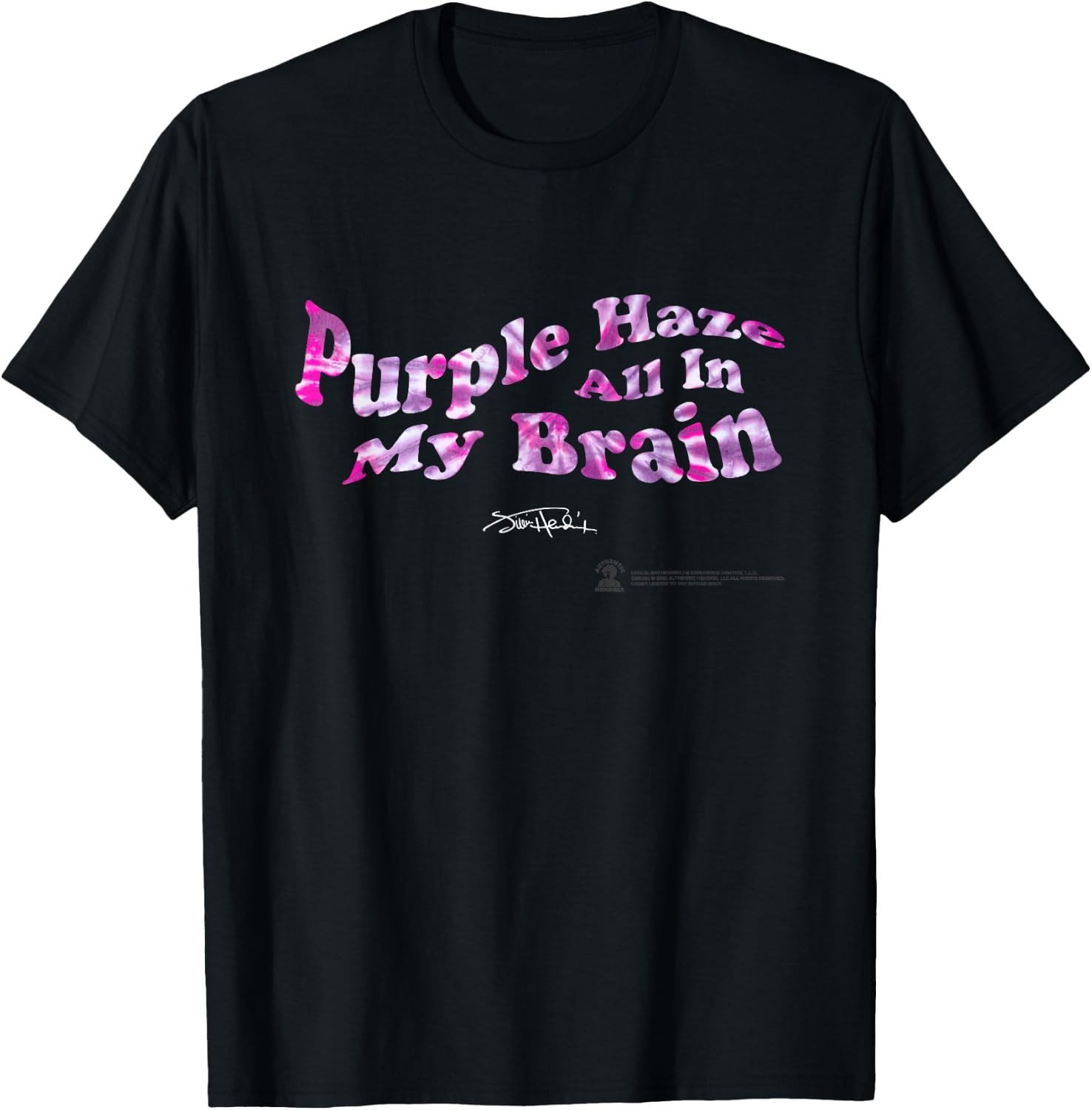 Jimi Hendrix Official Purple Haze Lyric T-Shirt - T-Shirt | Black