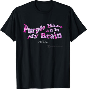 Jimi Hendrix Official Purple Haze Lyric T-Shirt - T-Shirt | Black