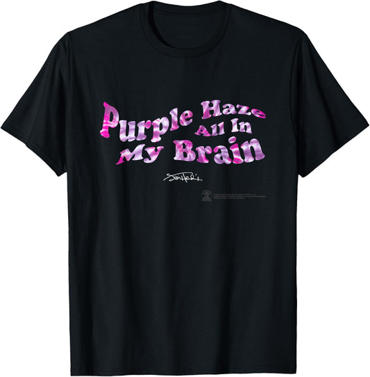Jimi Hendrix Official Purple Haze Lyric T-Shirt - T-Shirt | Black