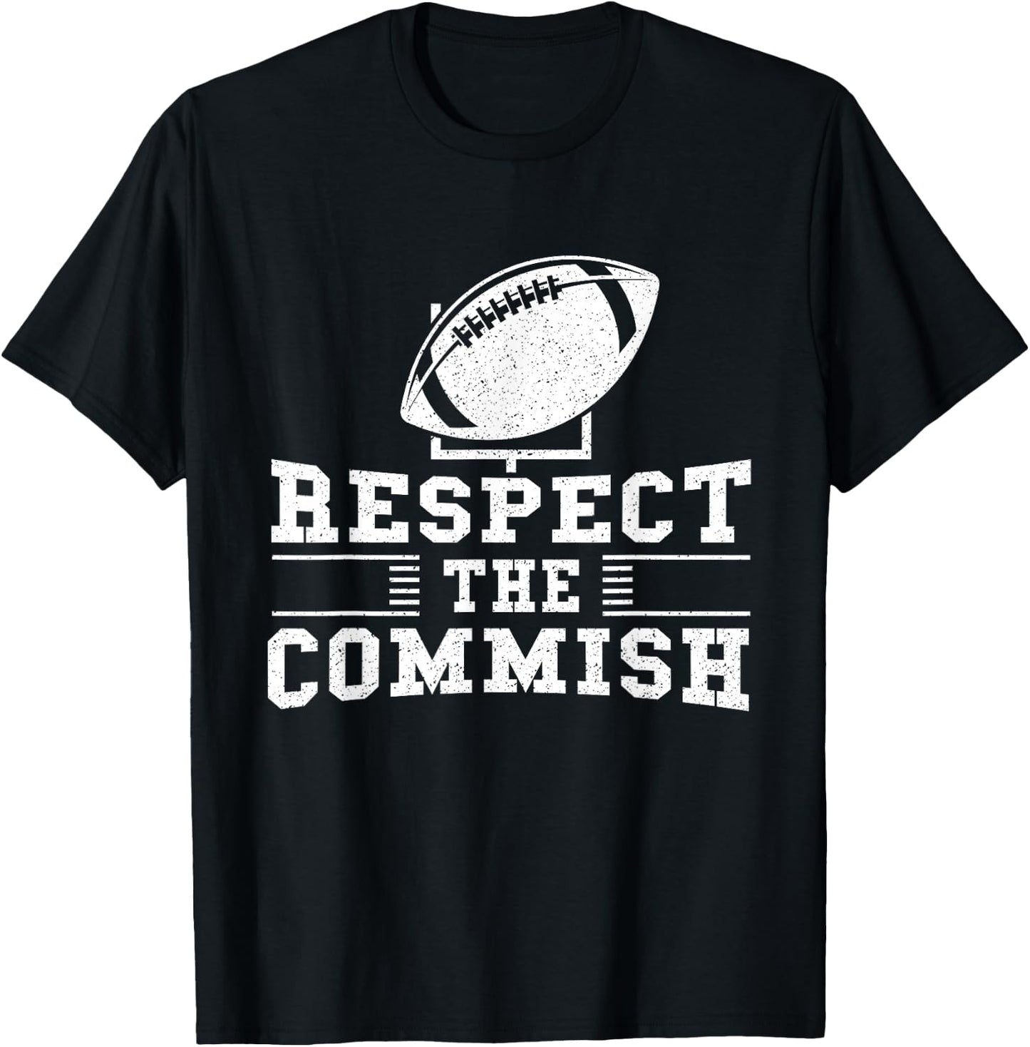 Respect The Commish - Fantasy Football Game Day Gift T-Shirt - T-Shirt | Black