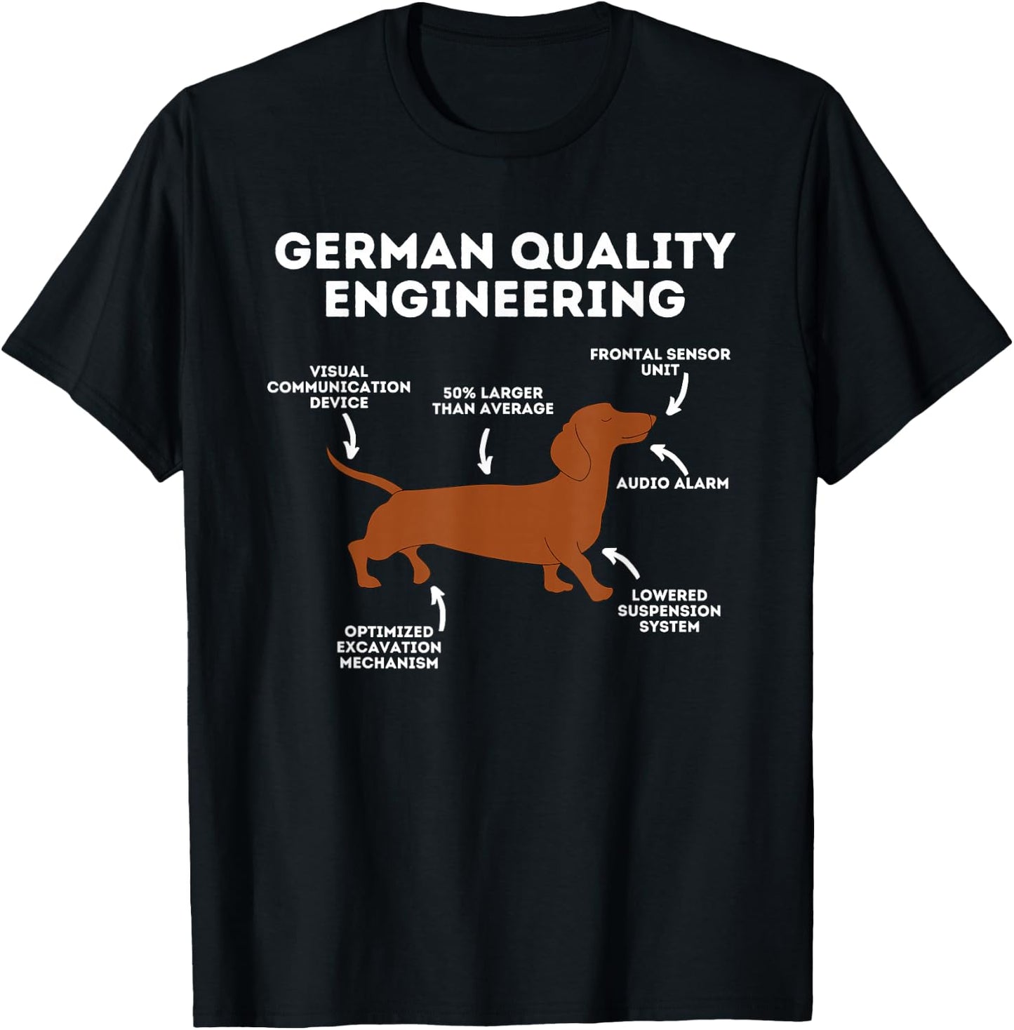 Quality German Engineering - Dachshund Lover Wiener Dog Small T-Shirt - T-Shirt | Black