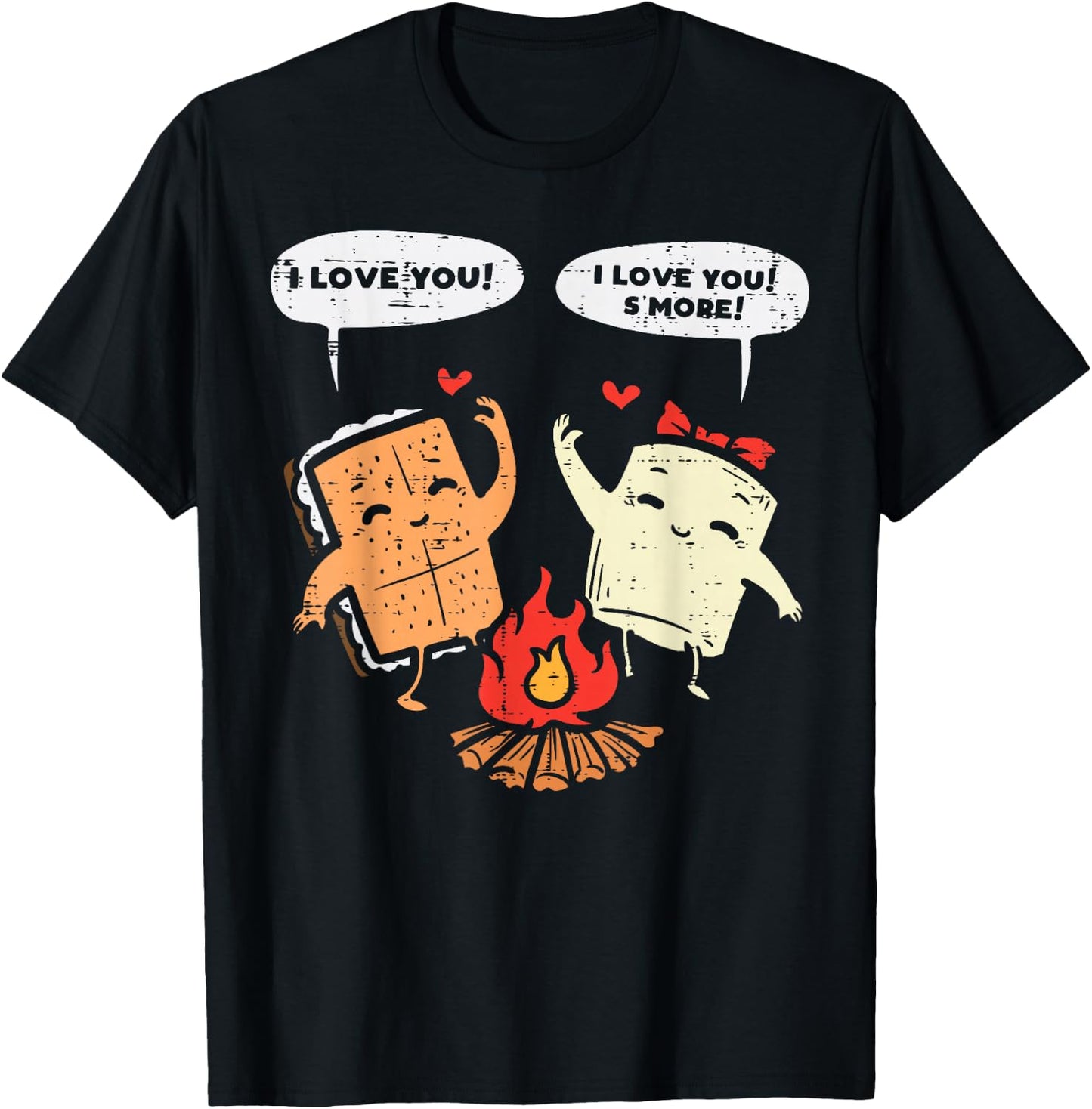 I Love You Smore Funny Camping Couple Camper Men Women Kids T-Shirt - T-Shirt | Black