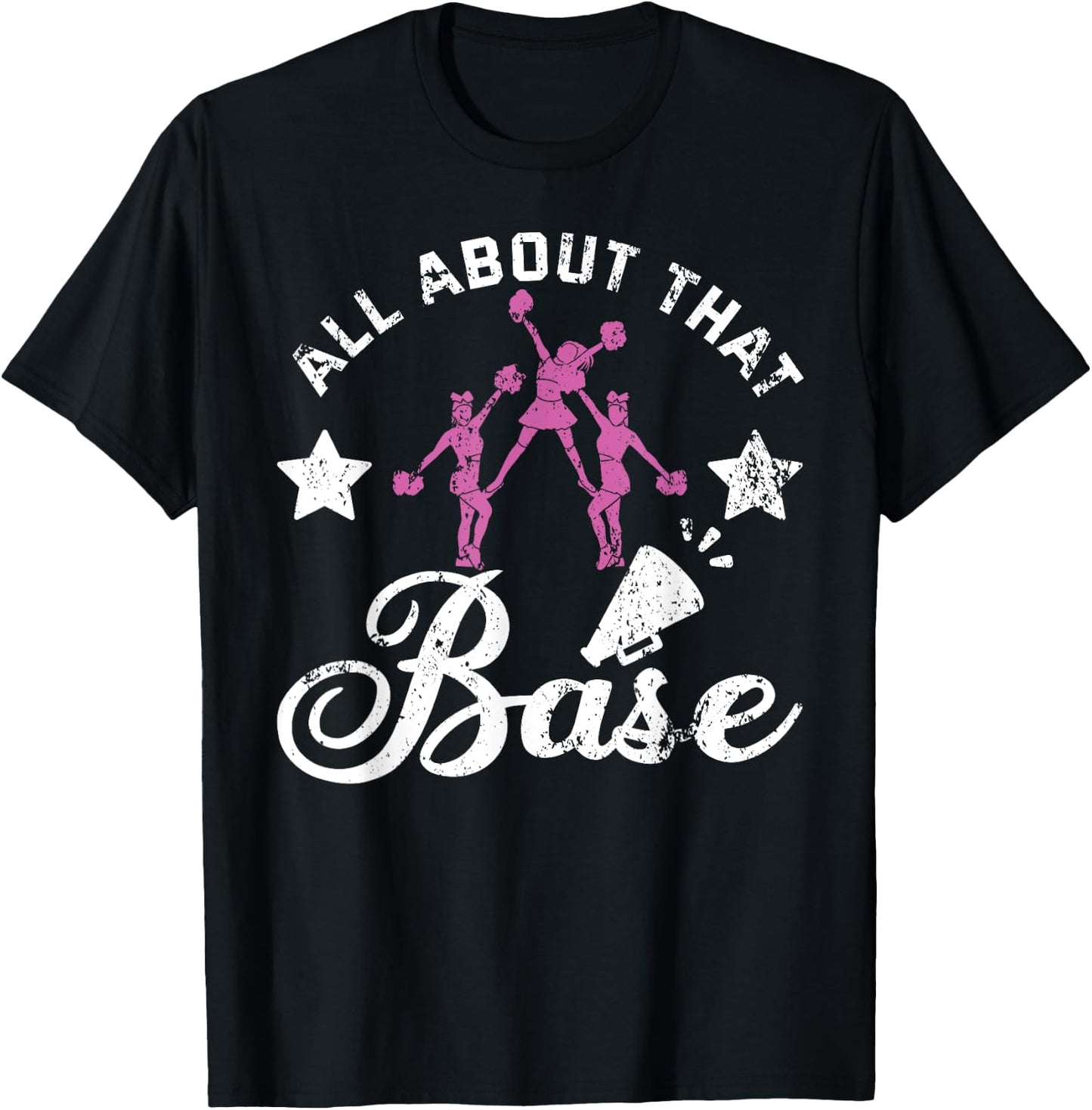 Women Squad Funny Cheerleading All About That Base Cheer T-Shirt - T-Shirt | Black