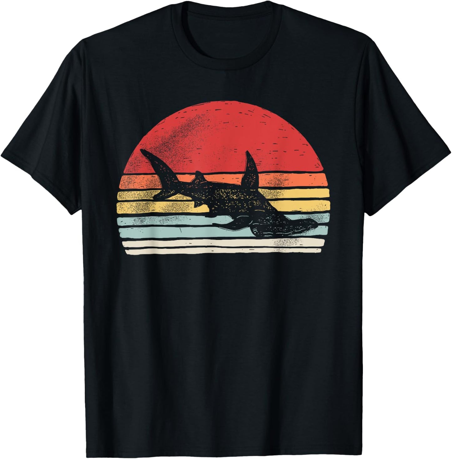 Vintage Retro Hammerhead Shark T-Shirt - T-Shirt | Black