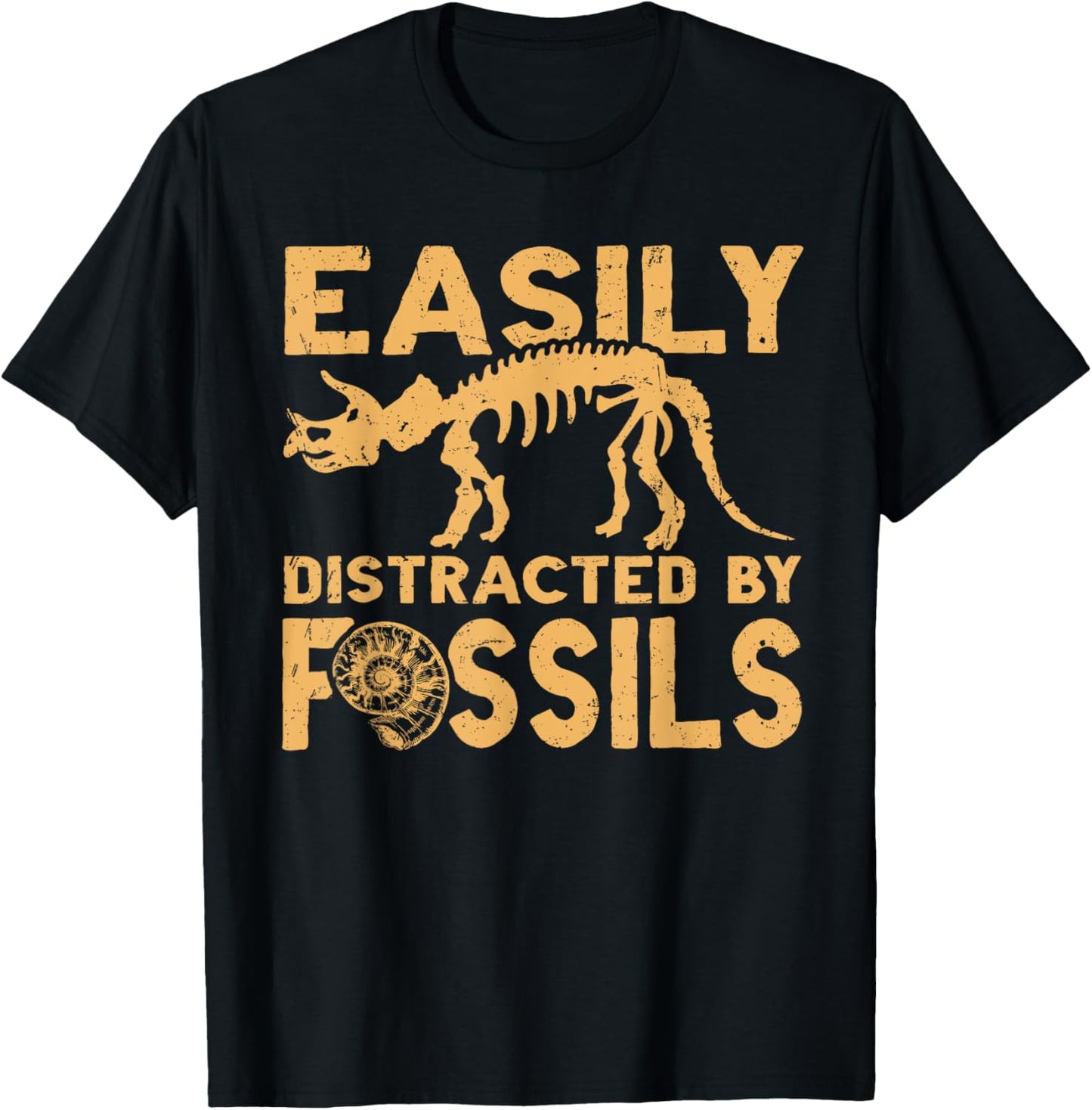 Easily Distracted by Fossils T-Shirt - T-Shirt | Black