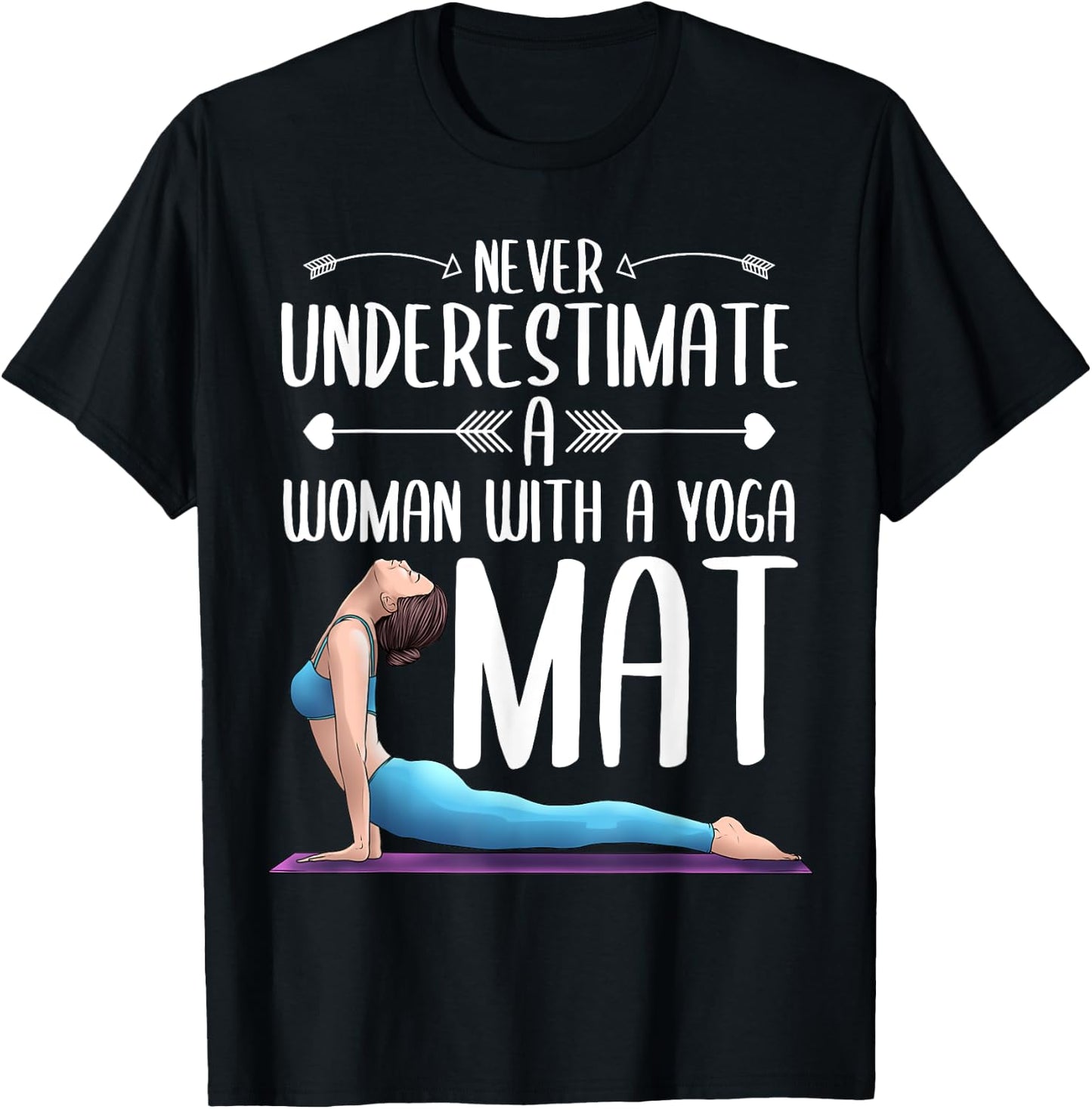 Funny Yoga Gift Women Exercise Mat Lover Fitness Girls Teens T-Shirt - T-Shirt | Black