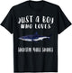 Im Just A Boy Who Loves Shortfin Mako Shark Lover Gift T-Shirt - T-Shirt | Black