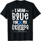 Blue Ribbon for Grandpa Disease ALS Awareness Family Cure T-Shirt - T-Shirt | Black