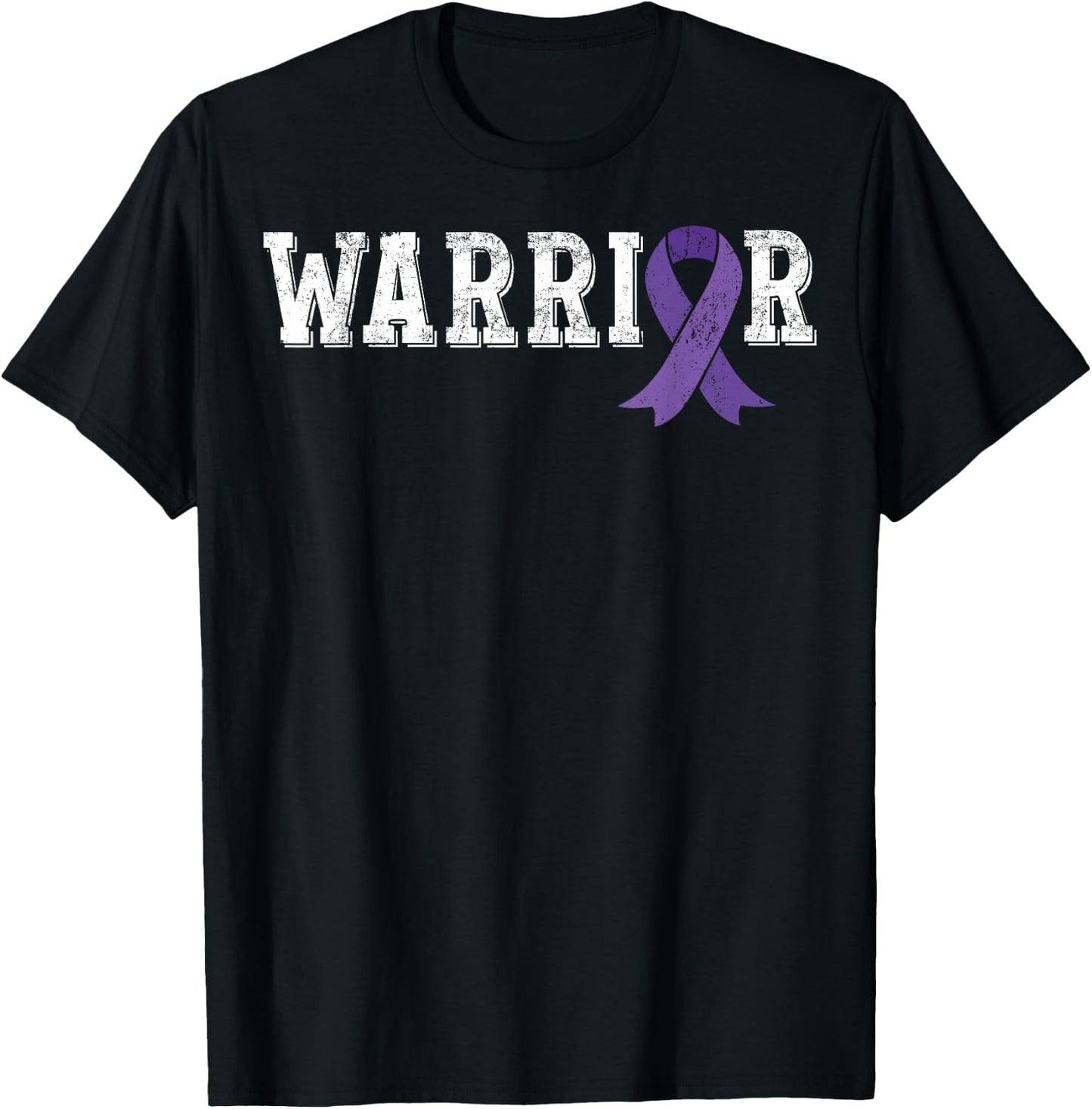 Testicular Cancer Awareness Products Purple Ribbon Gift T-Shirt - T-Shirt | Black