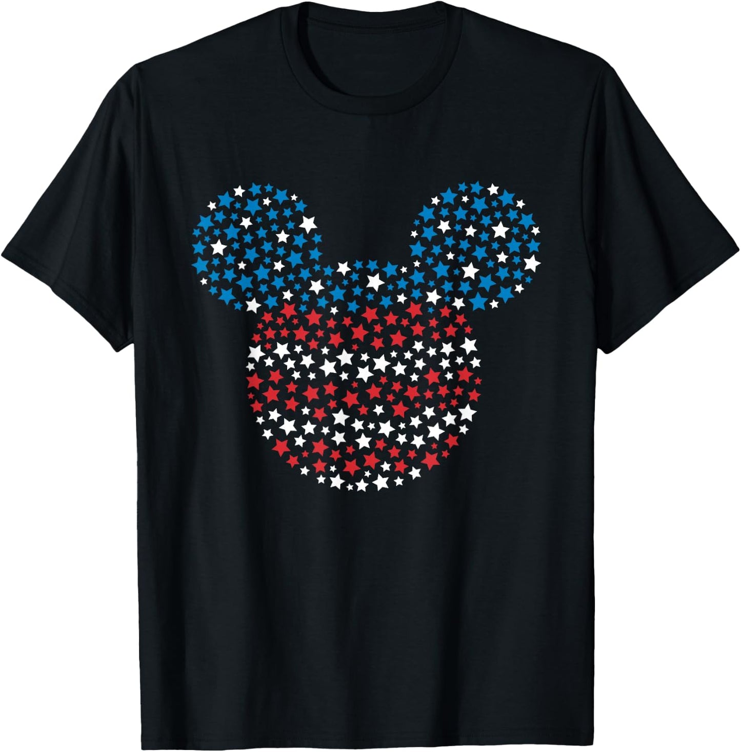 Disney Mickey Mouse Red White and Blue Stars T-Shirt - T-Shirt | Black