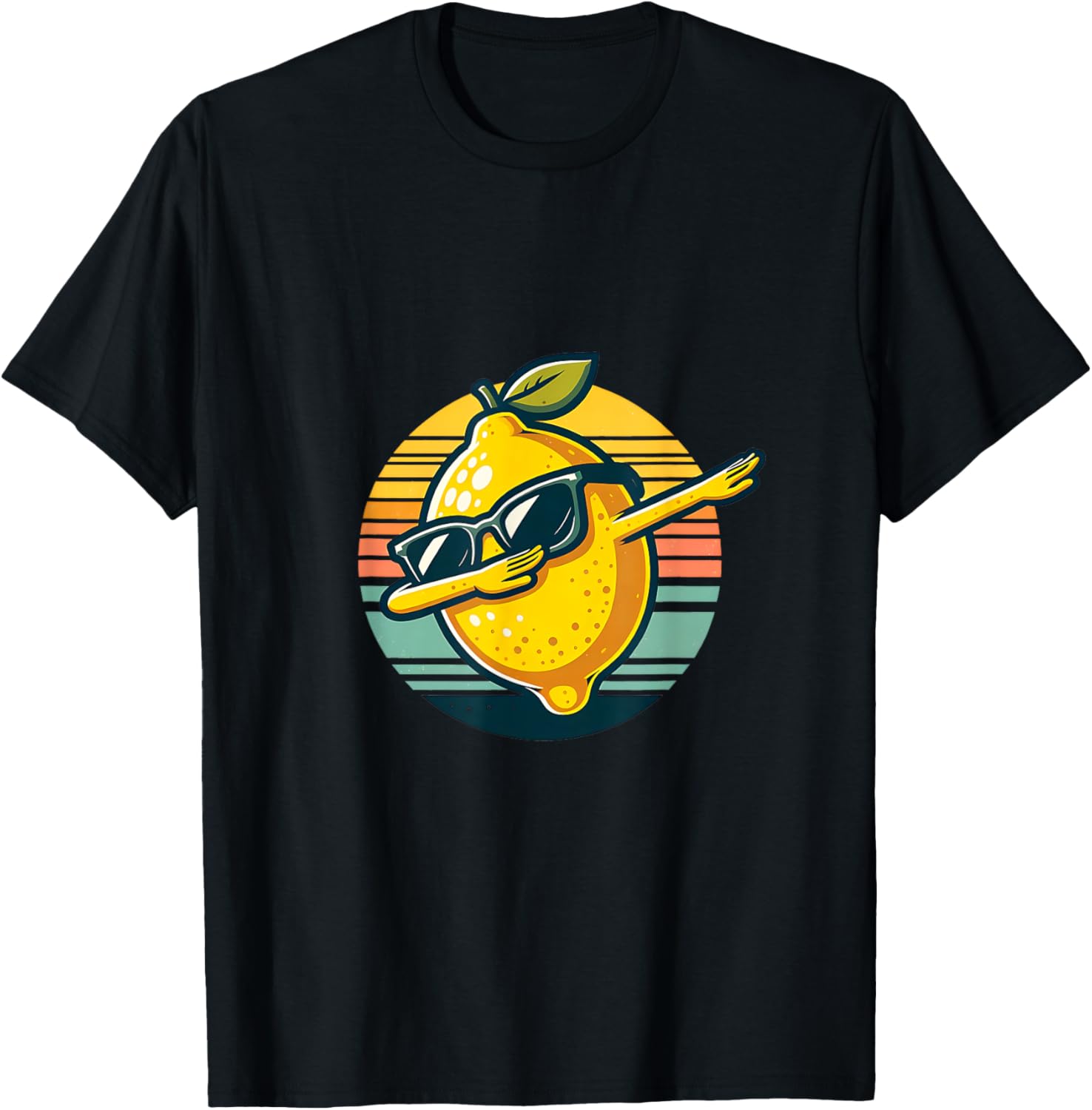 Funny Dab Lemon Dancing Dabbing Retro Fruit T-Shirt - T-Shirt | Black