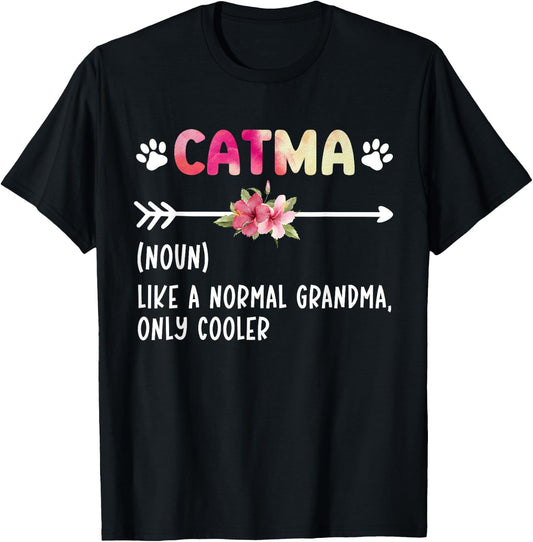 Catma Definition Cat Grandma Cat Grandmother T-Shirt - T-Shirt | Black