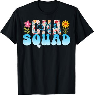 CNA Squad Appreciation Floral T-Shirt - T-Shirt | Black