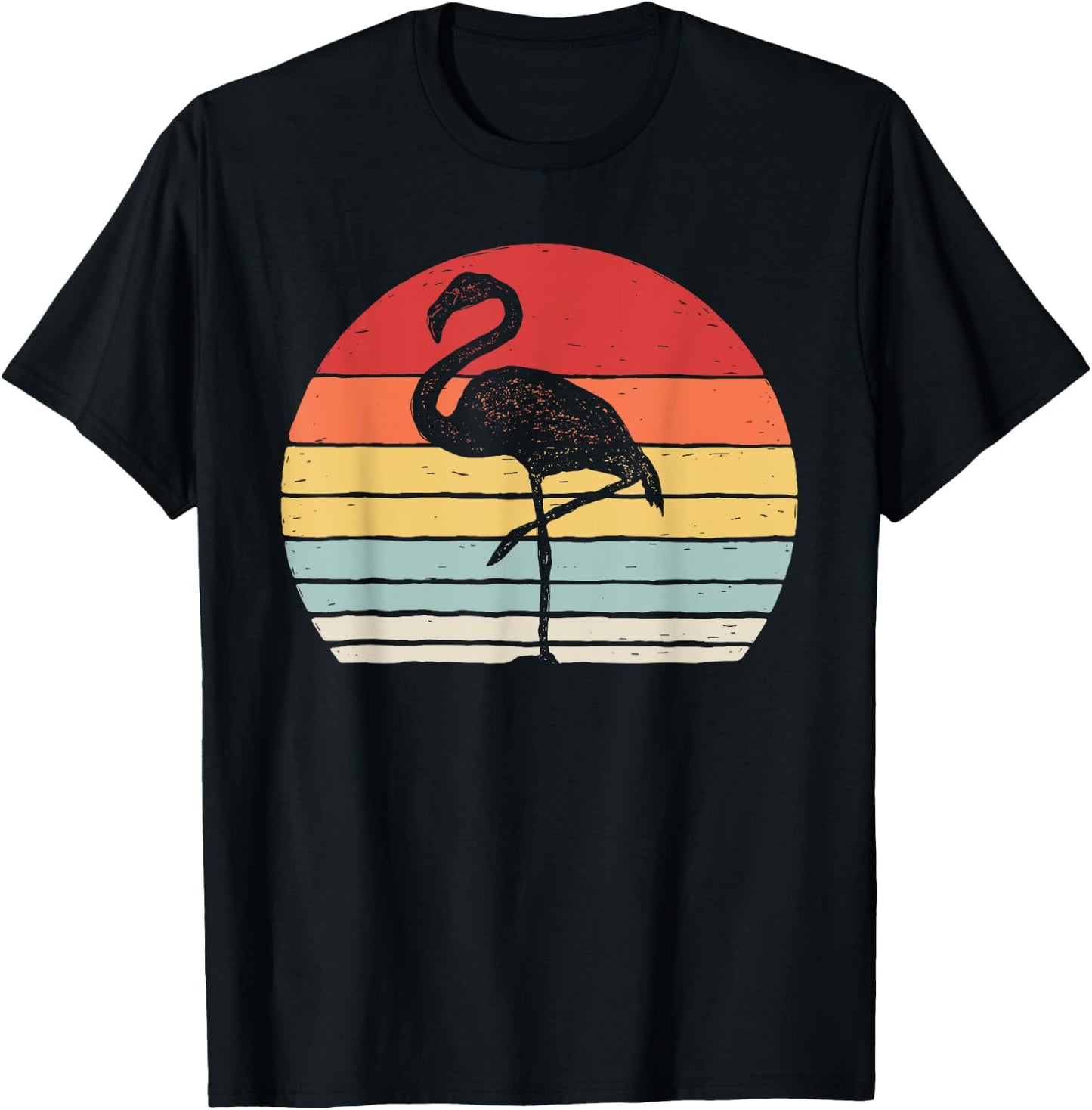 Vintage Retro Flamingo T-Shirt - T-Shirt | Black