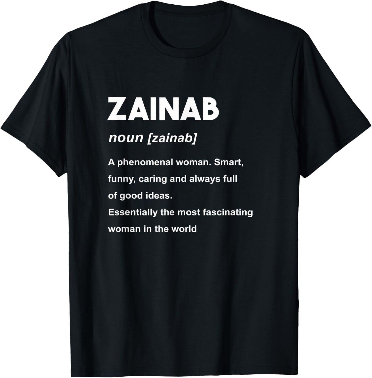 Zainab Name T-Shirt - T-Shirt | Black