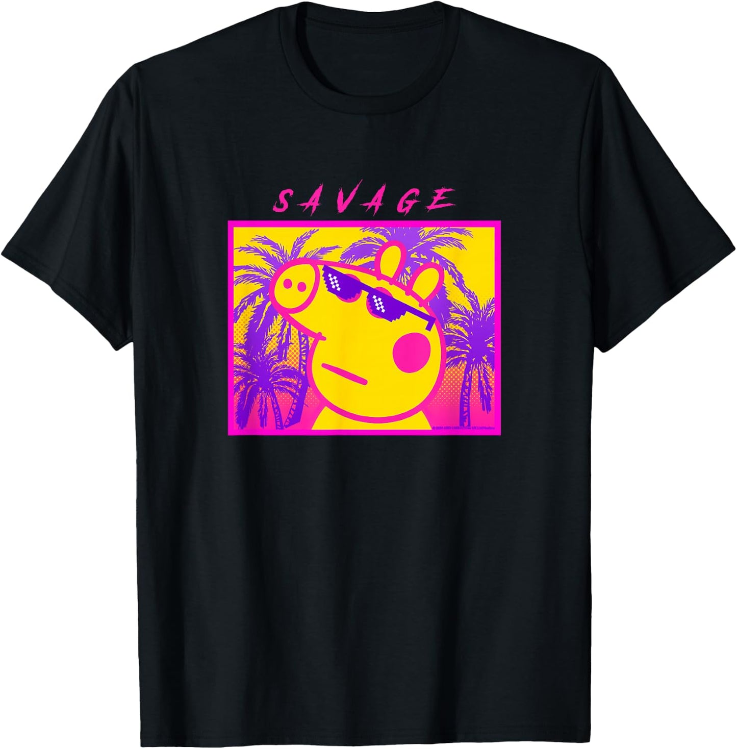 Peppa Pig Savage Portrait T-Shirt - T-Shirt | Black