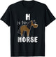 Horse Letter H Alphabet T-Shirt - T-Shirt | Black