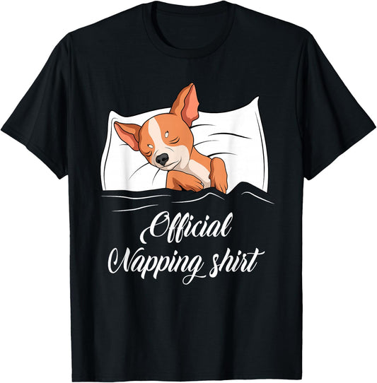 Sleeping Chihuahua Pyjamas Dog Lover Gift Official Napping Women Girls Kids T-Shirt - T-Shirt | Black