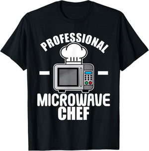 Professional Microwave Oven Chef Funny Cooking Food T-Shirt - T-Shirt | Black
