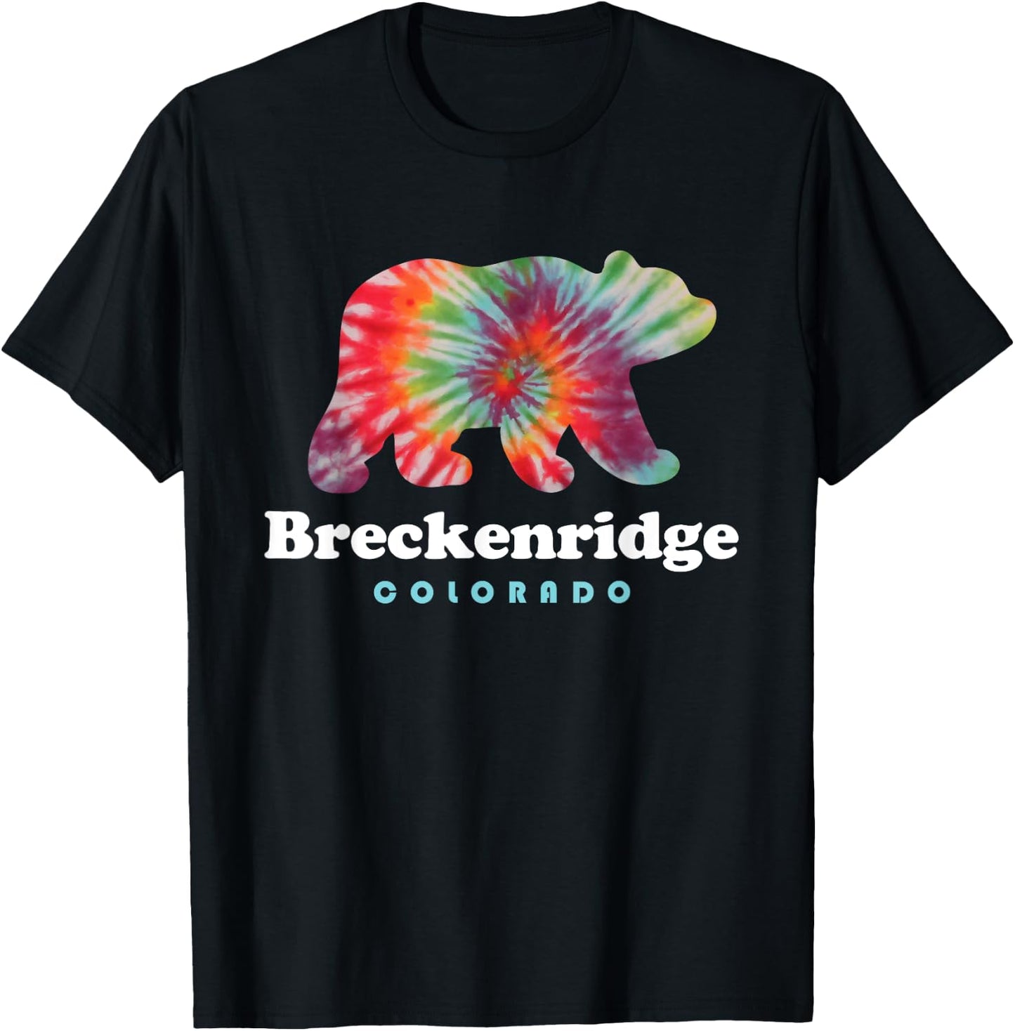 Breckenridge Colorado Bear Tie Dye T-Shirt - T-Shirt | Black