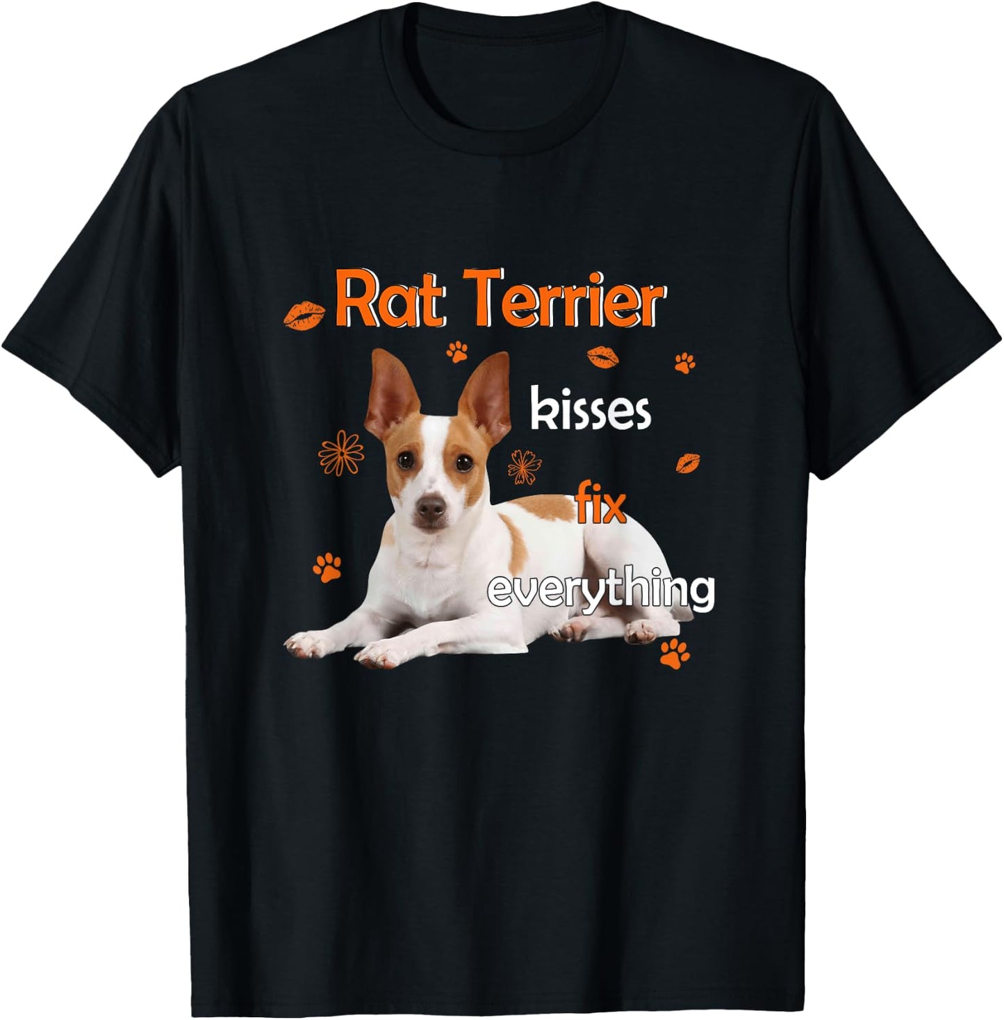 Rat Terrier Kisses Fix Everything T-Shirt - T-Shirt | Black