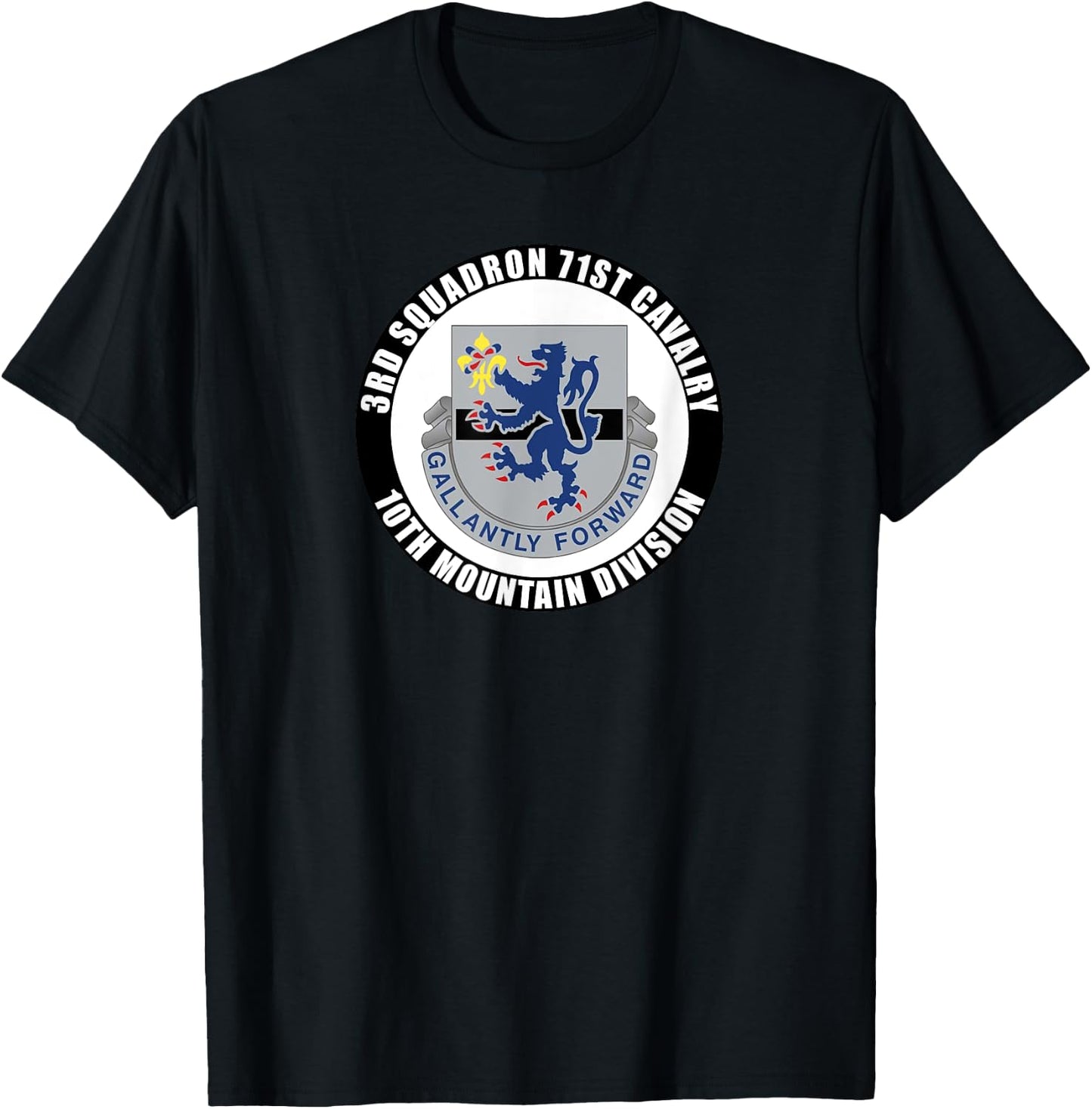 3rd Squadron 71st Cavalry 10th Mountain Division Veteran T-Shirt - T-Shirt | Black