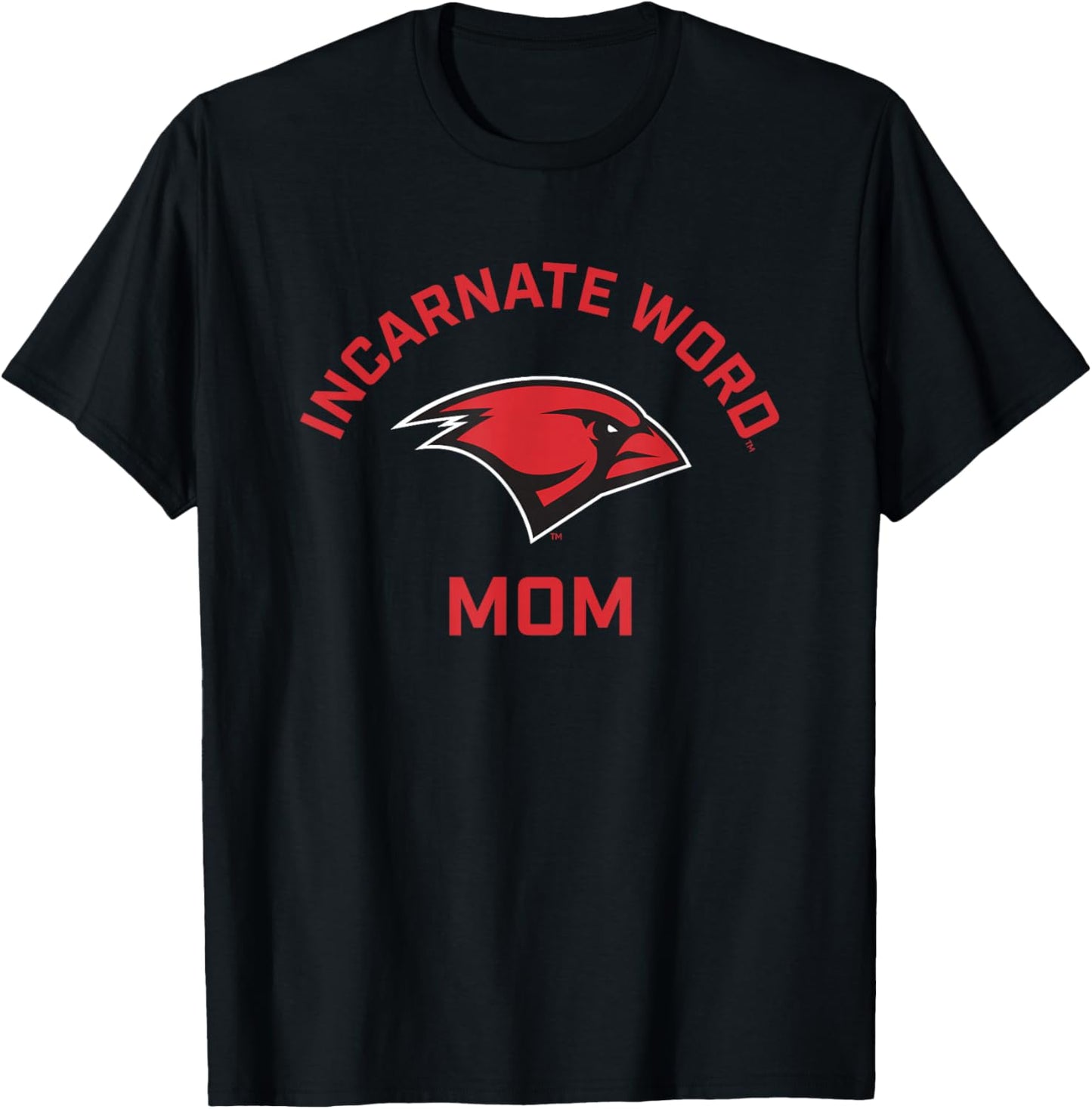 University of the Incarnate Word UIW Cardinals Arched Mom T-Shirt - T-Shirt | Black