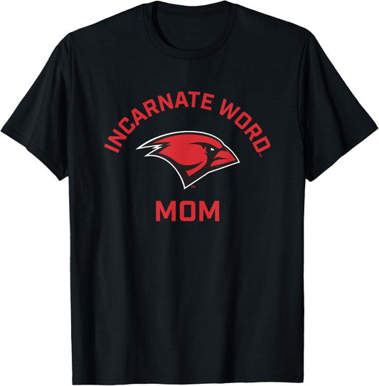 University of the Incarnate Word UIW Cardinals Arched Mom T-Shirt - T-Shirt | Black