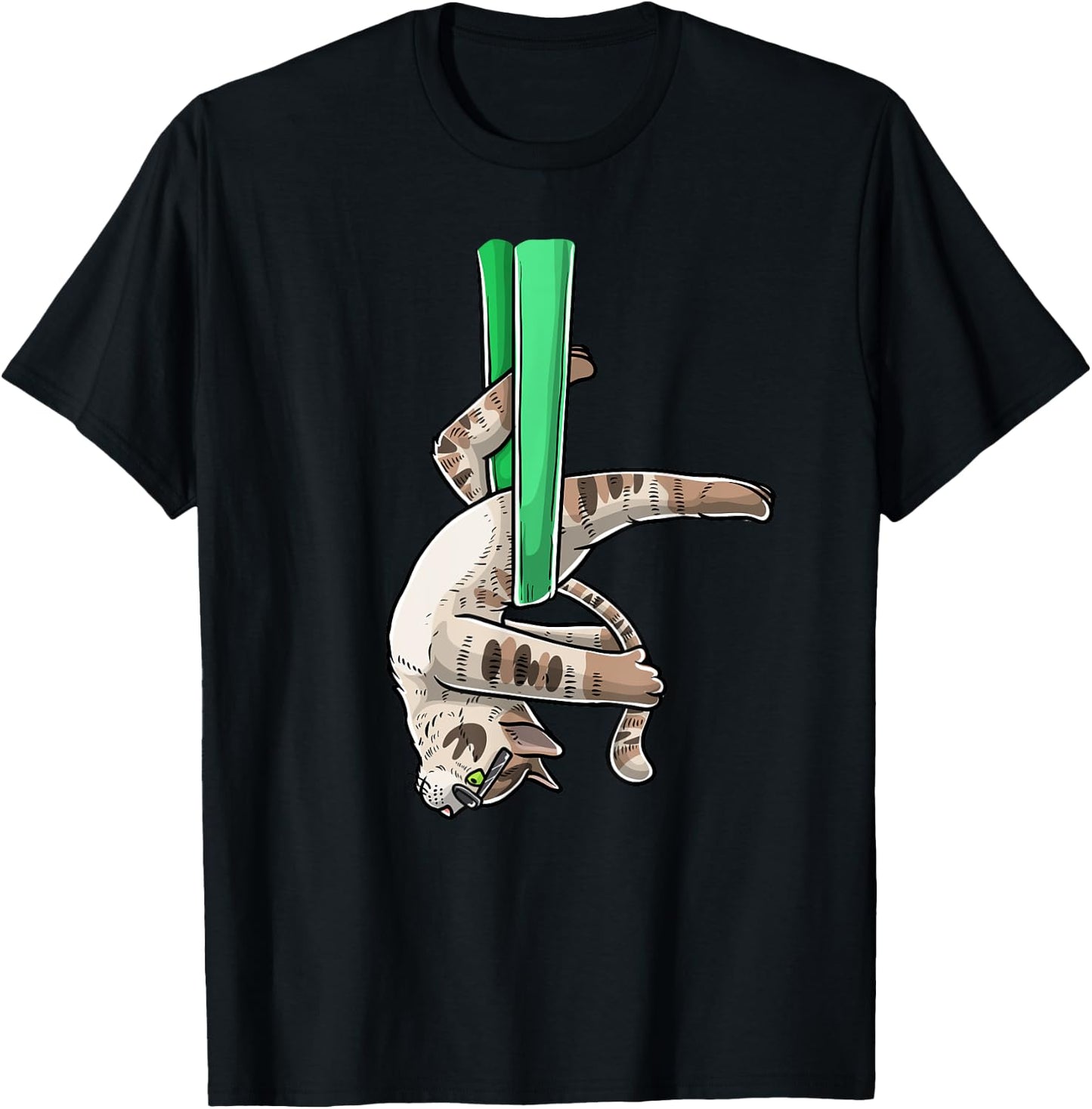 Aerial Cat Yoga Gymnastics Acrobatic T-Shirt - T-Shirt | Black