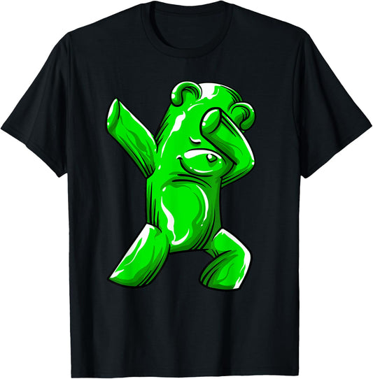 Funny Dabbing Gummy Bear Gift Cool Jelly Candy Animal Dance T-Shirt - T-Shirt | Black